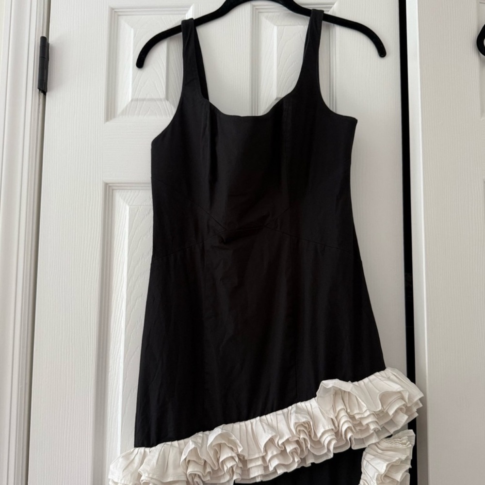NBD Wisteria Black Maxi Dress with White Ruffle Trim - Picture 5 of 8